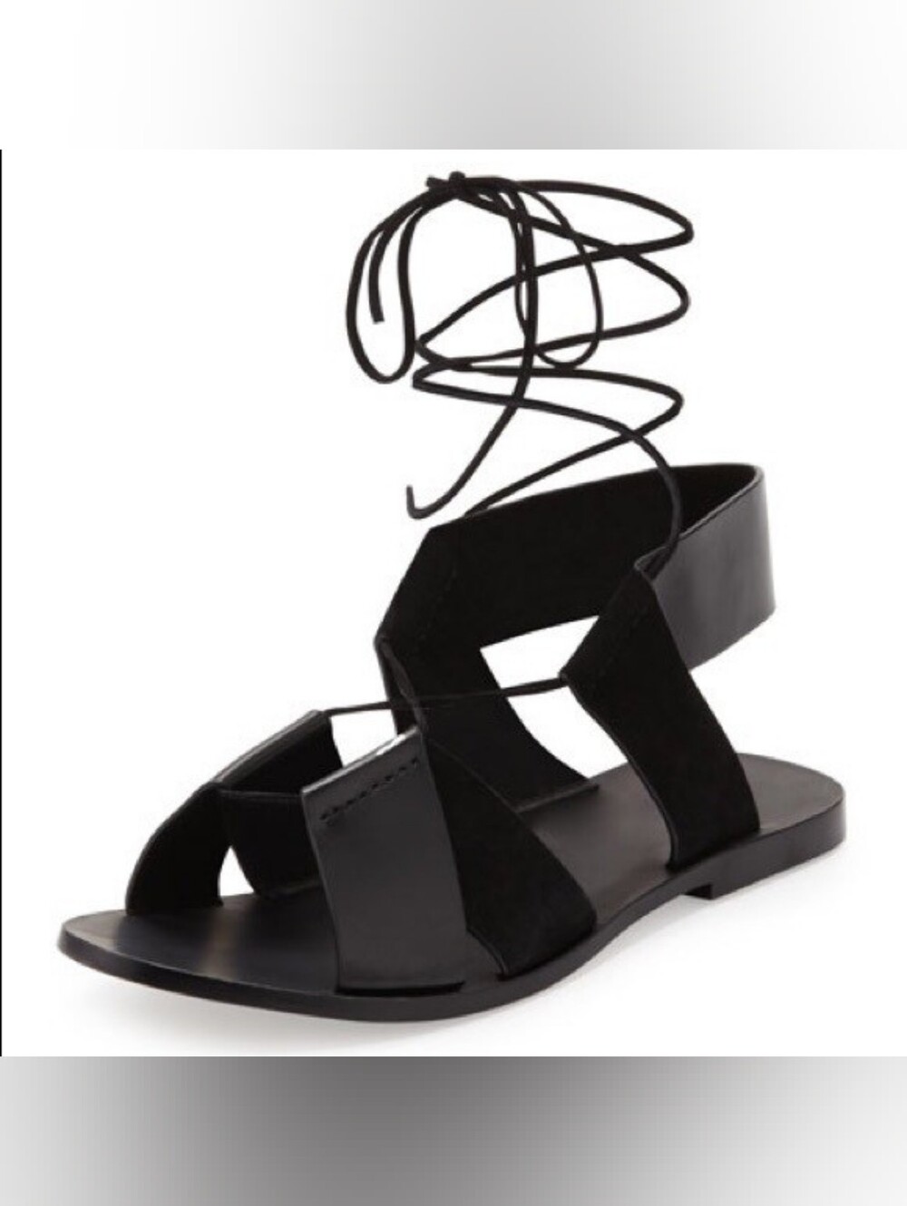 Alexander Wang "Marlene" Black Leather Lace up Women's Sandals Size 36.5 US 6.5